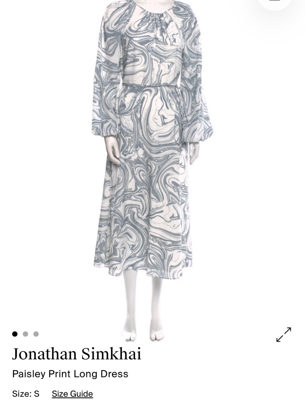 Jonathan Simkhai White and Blue Marble Dress